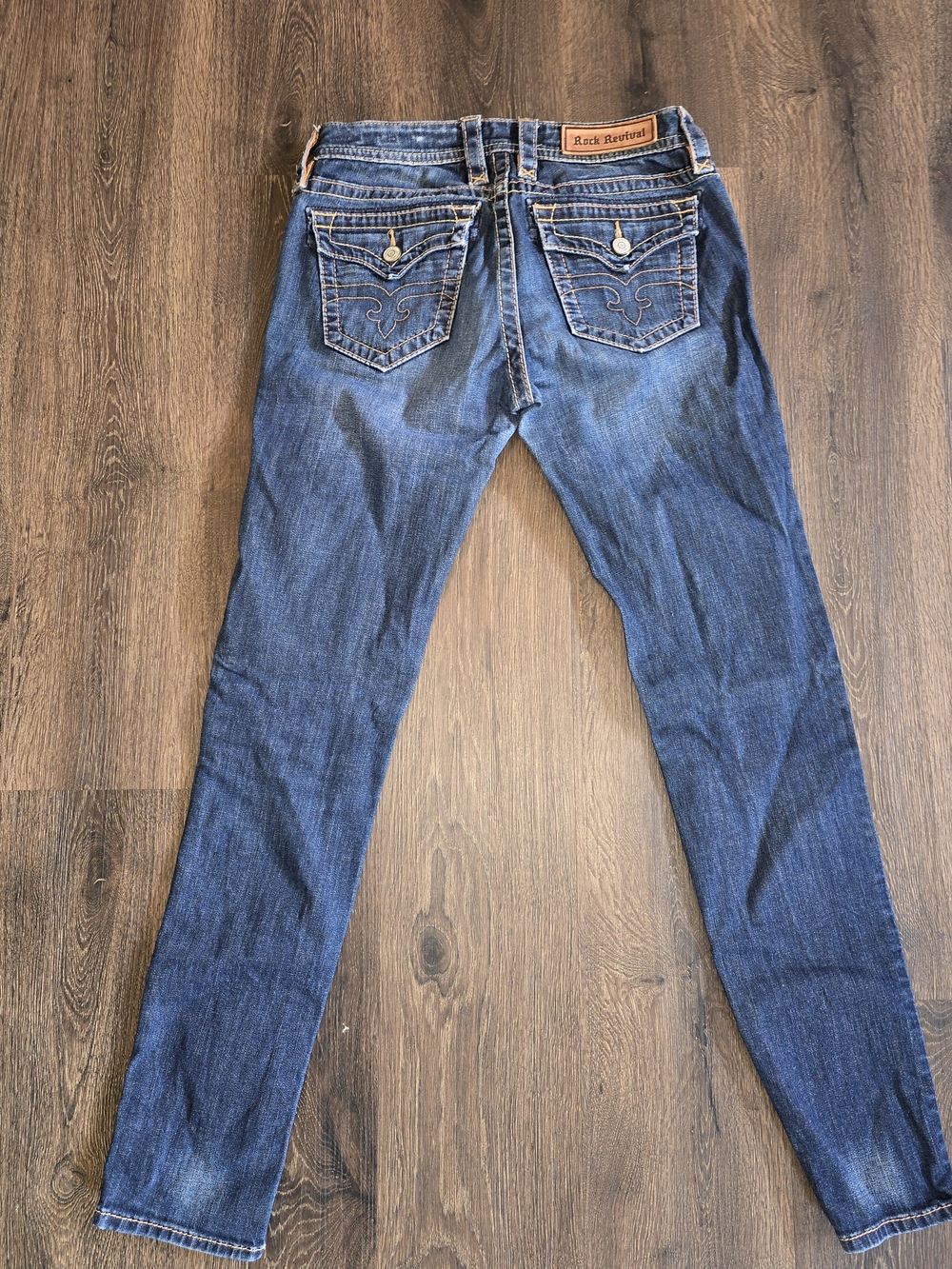 Rock Revival Women's Skinny Jeans in Medium/Dark Blue Wash - Picture 3 of 4